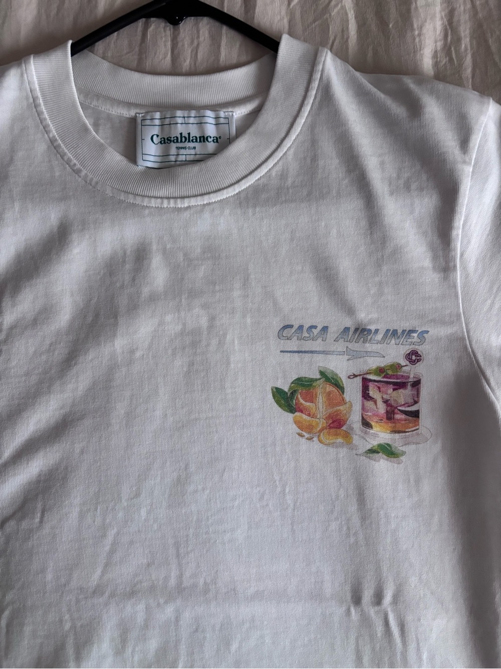 Casablanca Casa Airlines White Graphic Short Sleeve Tee